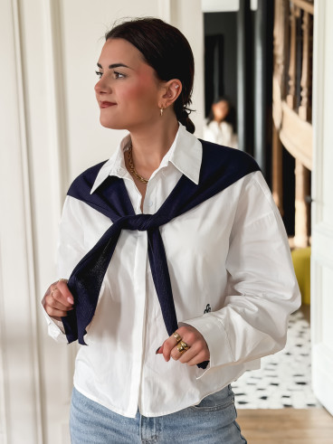 Chemise Clotilde - Ecru/Bleu marine Chemise Clotilde - Ecru/Bleu marine