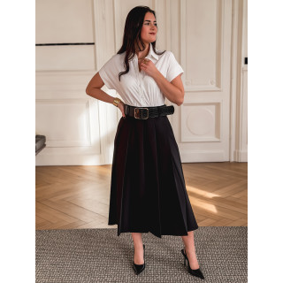 Robe longue Bénédicte - Blanc/Noir