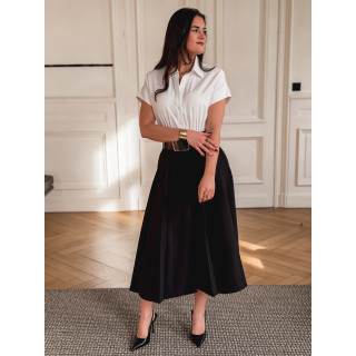 Robe longue Bénédicte - Blanc/Noir