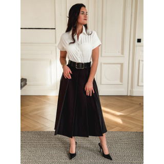 Robe longue Bénédicte - Blanc/Noir