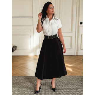 Robe longue Bénédicte - Blanc/Noir