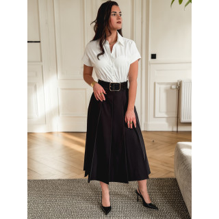 Robe longue Bénédicte - Blanc/Noir