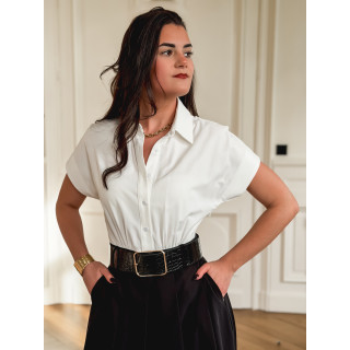 Robe longue Bénédicte - Blanc/Noir