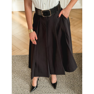 Robe longue Bénédicte - Blanc/Noir