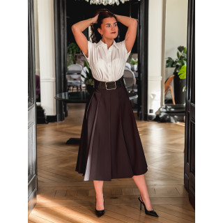 Robe longue Bénédicte - Blanc/Noir