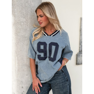 T-shirt "Ninety" - Bleu