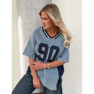 T-shirt "Ninety" - Bleu