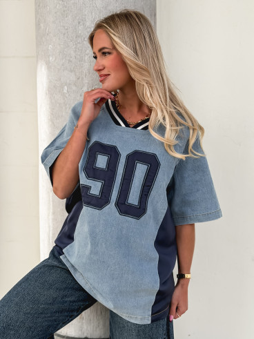 T-shirt "Ninety" - Bleu