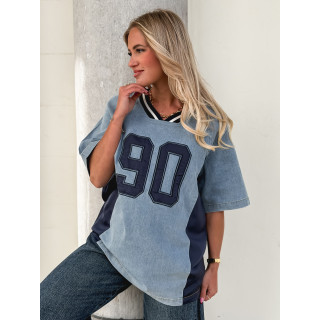 T-shirt "Ninety" - Bleu