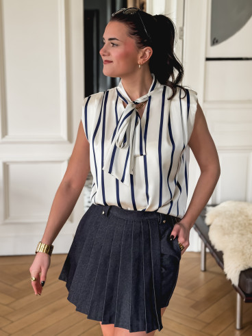 Jupe short en jeans Laurana - Bleu foncé