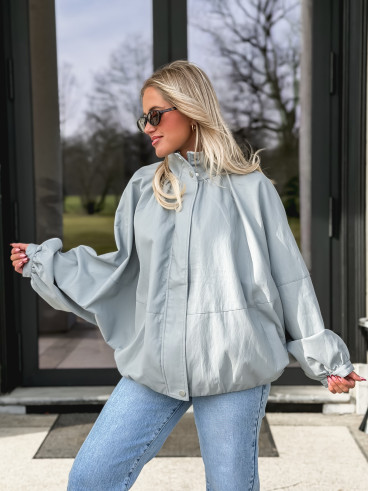 Veste en simili Maollie - Bleu ciel