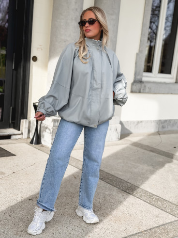 Veste en simili Maollie - Bleu ciel