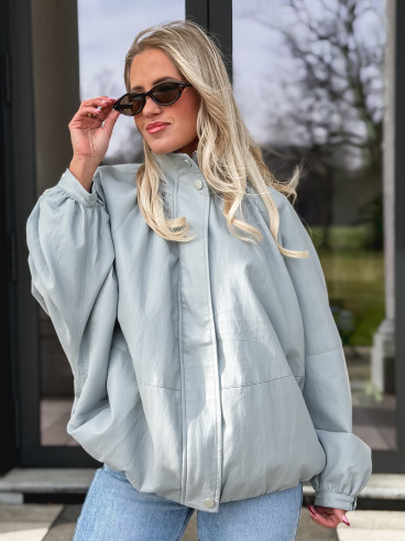 Veste en simili Maollie - Bleu ciel