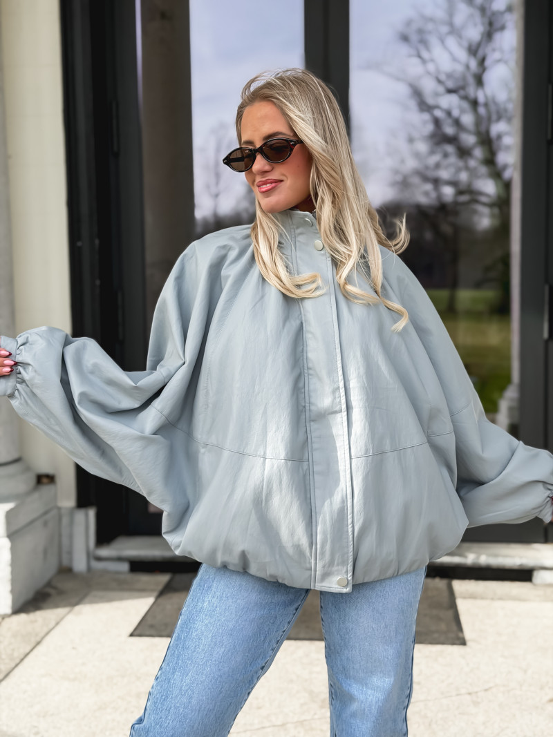 Veste en simili Maollie - Bleu ciel