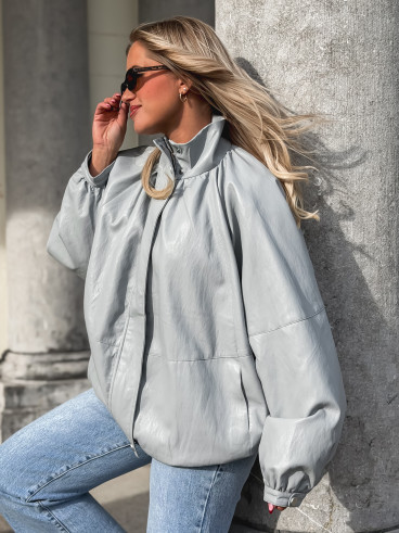 Veste en simili Maollie - Bleu ciel