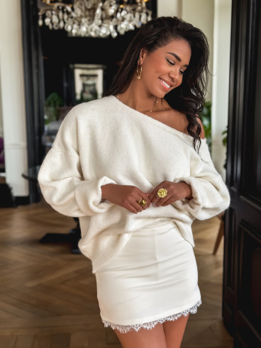 Jupe courte Angelica - Ecru