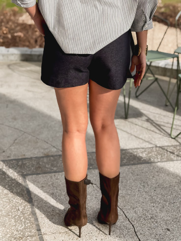 Jupe short en jeans Laurana - Bleu foncé