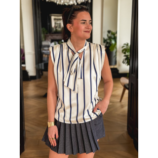 Blouse lignée Esméralda - Ecru/Marine