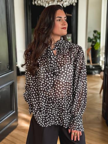 Chemisier à pois Nanny - Noir