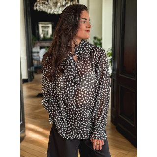 Chemisier à pois Nanny - Noir