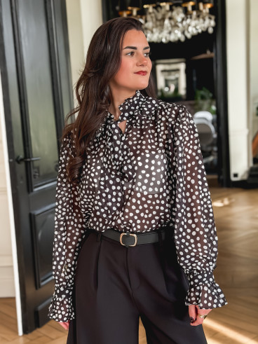 Chemisier à pois Nanny - Noir