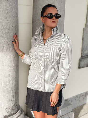 Chemise ligné Molly - Bleu marine