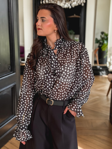 Chemisier à pois Nanny - Noir