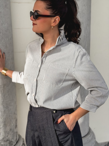 Chemise ligné Molly - Bleu marine