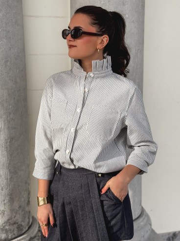 Chemise ligné Molly - Bleu marine