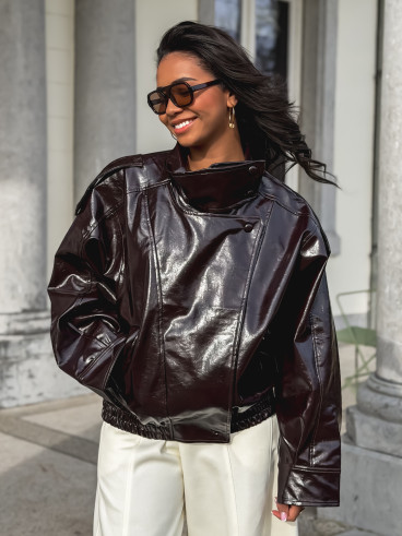 Veste en simili Colombia - Chocolat