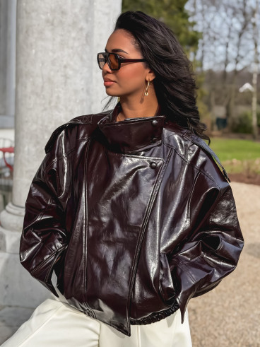 Veste en simili Colombia - Chocolat