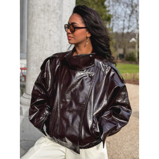 Veste en simili Colombia - Chocolat