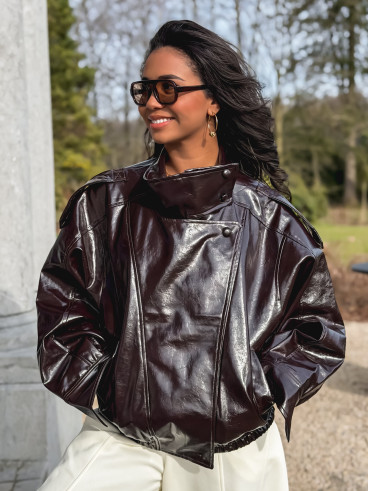 Veste en simili Colombia - Chocolat