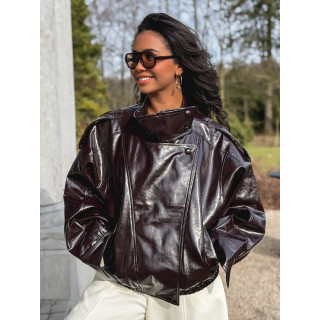 Veste en simili Colombia - Chocolat