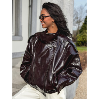 Veste en simili Colombia - Chocolat