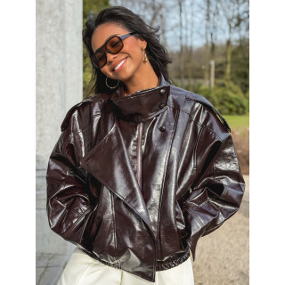 Veste en simili Colombia - Chocolat