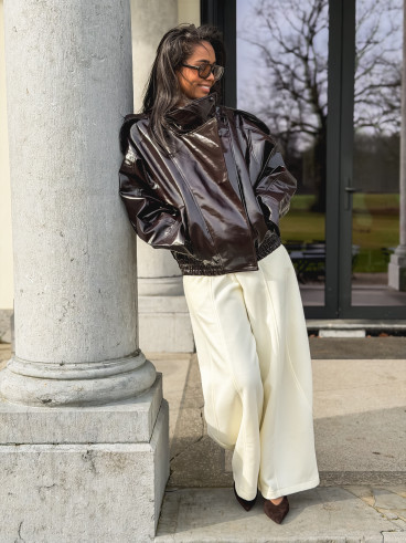 Veste en simili Colombia - Chocolat