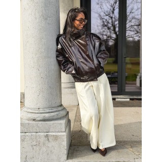 Veste en simili Colombia - Chocolat