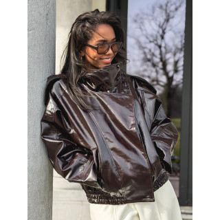 Veste en simili Colombia - Chocolat