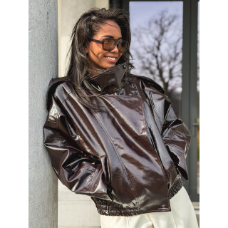 Veste en simili Colombia - Chocolat