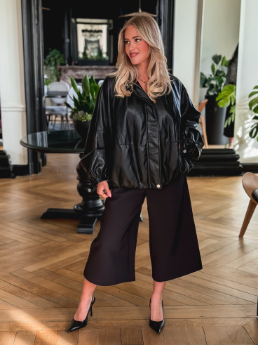 Veste en simili Amalina - Noir