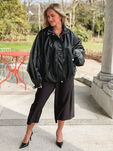 Veste en simili Amalina - Noir