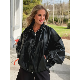 Veste en simili Amalina - Noir