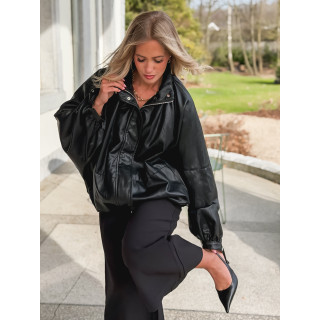 Veste en simili Amalina - Noir