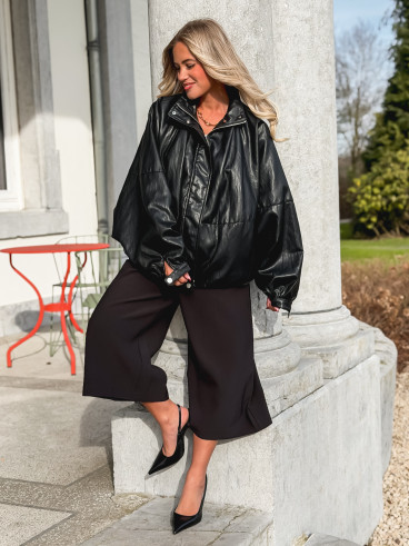 Veste en simili Amalina - Noir