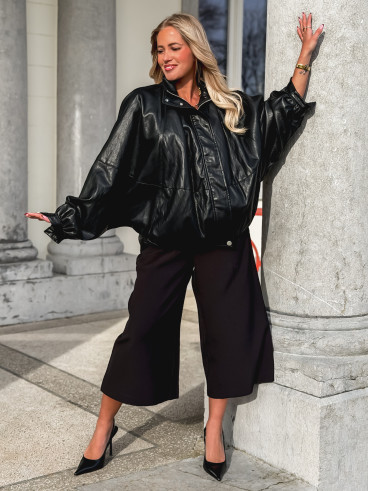 Veste en simili Amalina - Noir