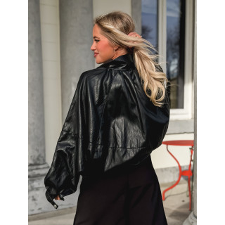 Veste en simili Amalina - Noir