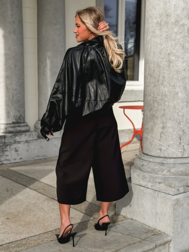 Veste en simili Amalina - Noir