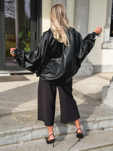 Veste en simili Amalina - Noir