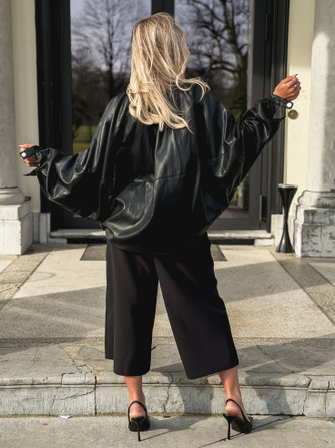 Veste en simili Amalina - Noir